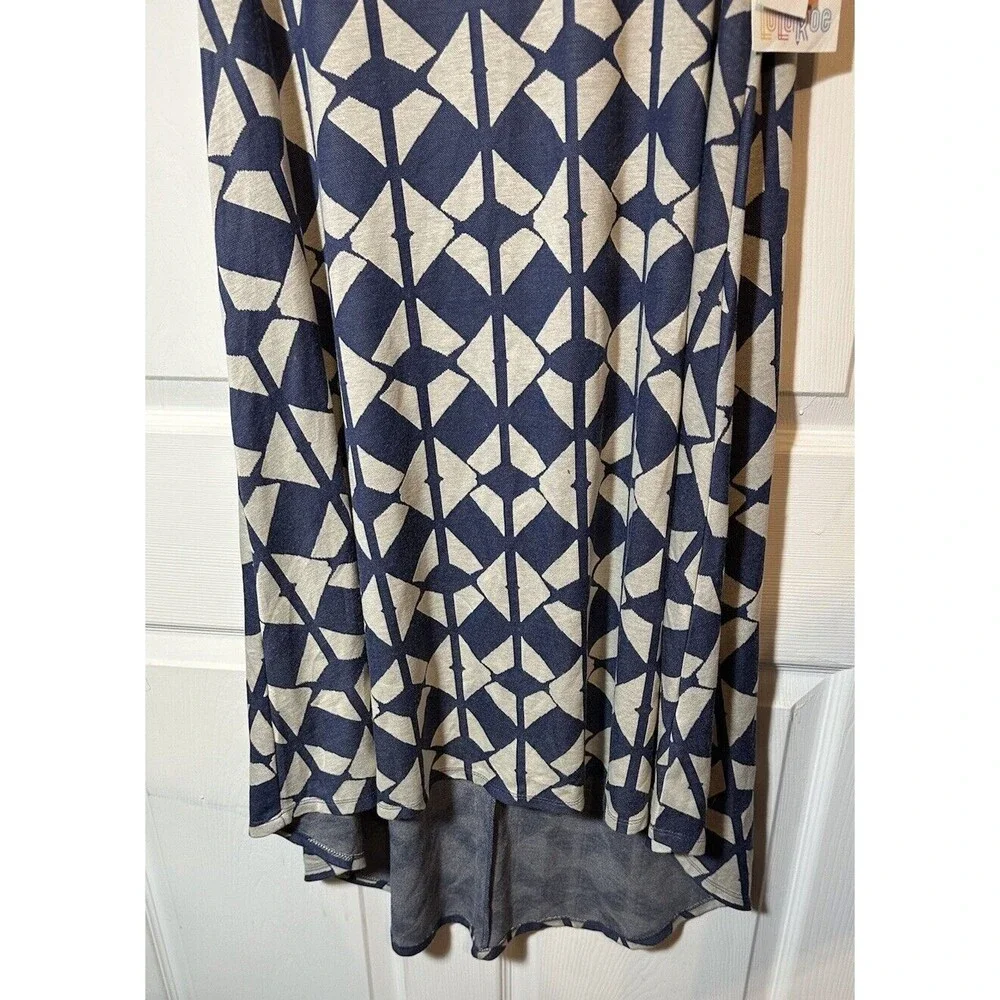 LuLaRoe Carly Dress XS Blue Gray Abstract Hi-Low Hem Everyday Casual Comfort NWT